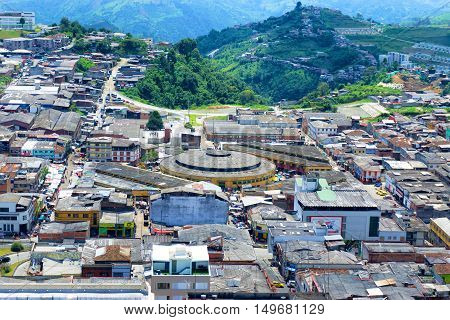 MANIZALES COLOMBIA - MAY 30: Cityscape view of Manizales Colombia as seen on May 30 2016