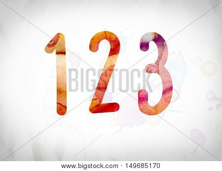 123 Concept Watercolor Word Art