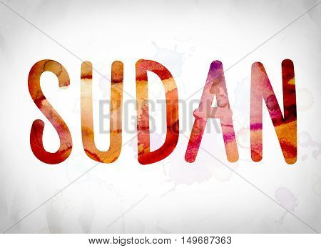 Sudan Concept Watercolor Word Art