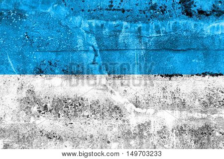Flag Of Viljandi, Estonia, Painted On Dirty Wall
