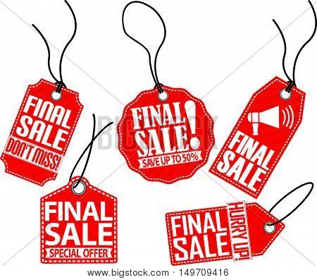 Final Sale Red Tag Set, Vector Illustration