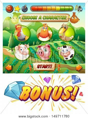 Slot machine game with a farm theme