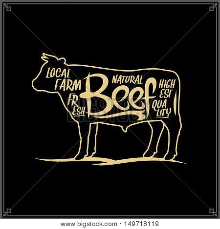 Vector Beef Meat Label