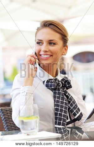 Picture of young manager working cafe