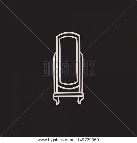 Swivel mirror on stand vector sketch icon isolated on background. Hand drawn Swivel mirror on stand icon. Swivel mirror on stand sketch icon for infographic, website or app.