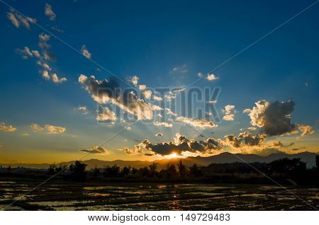 sky sunset garden light outdoor nature beautiful sun