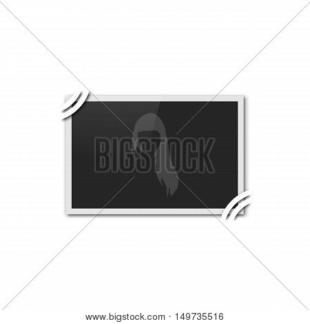 Blank retro photo frame on the album page vector illustration.