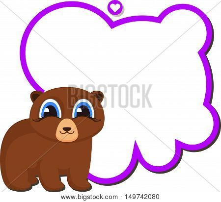 Bear Teacher with School Board. Cartoon style isolated on white background