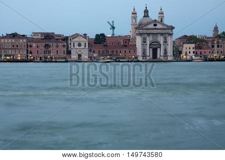 St Mary of the Rosary Church (Gesuati) in Venice at dusk