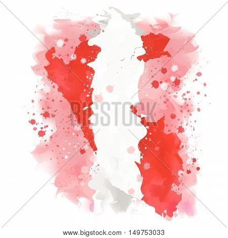 vector map of Peru Water color paint
