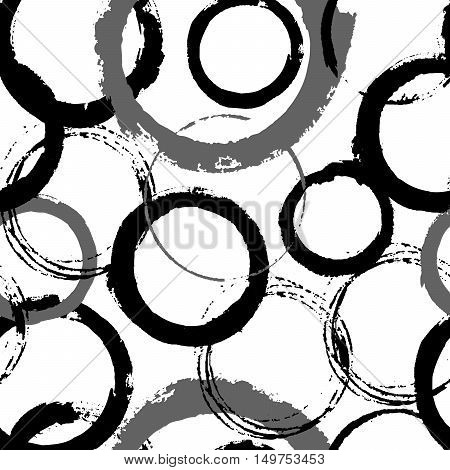 Grunge Black Circles Pattern On White Background