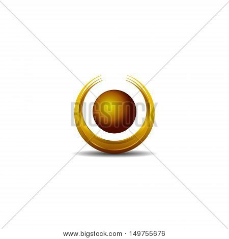 Abstract Vector Design Element - Metal O sphere logo template