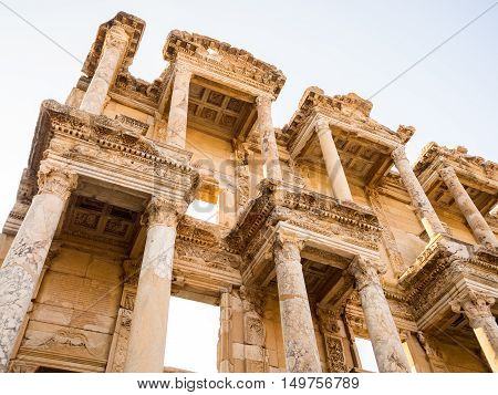 SELCUK IZMIR TURKEY- SEPTEMBER 13 2016: Ephesus was an ancient Greek city on the coast of Ionia. UNESCO World Heritage Site.