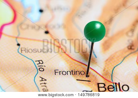 Frontino pinned on a map of Colombia
