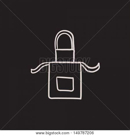 Kitchen apron vector sketch icon isolated on background. Hand drawn Kitchen apron icon. Kitchen apron sketch icon for infographic, website or app.