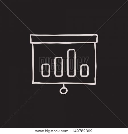 Projector roller screen vector sketch icon isolated on background. Hand drawn Projector roller screen icon. Projector roller screen sketch icon for infographic, website or app.