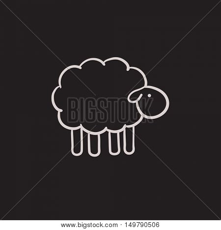 Sheep sketch icon for web, mobile and infographics. Hand drawn sheep icon. Sheep vector icon. Sheep icon isolated on white background.