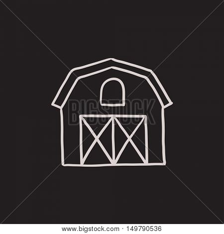 Farm buildings sketch icon for web, mobile and infographics. Hand drawn farm buildings icon. Farm buildings vector icon. Farm buildings icon isolated on white background.