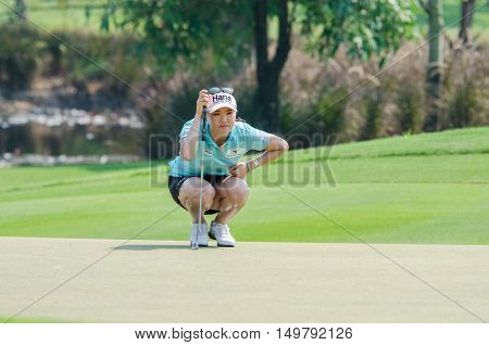 CHONBURI - FEBRUARY 27 : So Yeon Ryu of South Korea in Honda LPGA Thailand 2016 at Siam Country Club Pattaya Old Course on February 27 2016 in Chonburi Thailand.