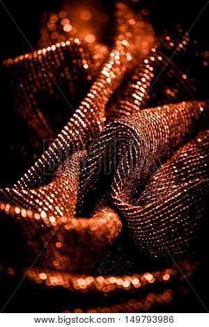draped lurex fabric - warm copper colorspace