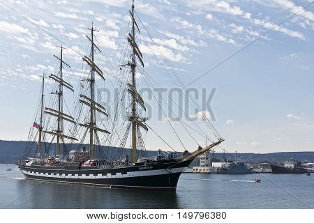 Varna, Bulgaria - October 01: international Tall Ships fleet is returning to the Black Sea 2016.the SCF Black Sea Tall Ships Regatta. The Russian 