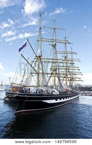 Varna, Bulgaria - October 01: international Tall Ships fleet is returning to the Black Sea 2016.the SCF Black Sea Tall Ships Regatta. The Russian 