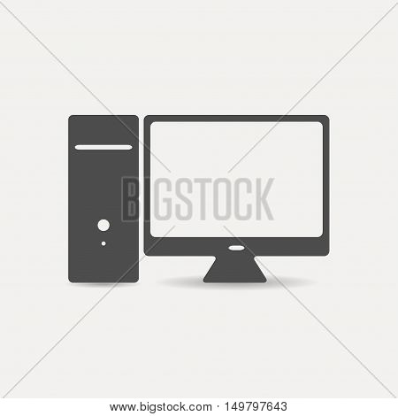 Computer icon. Computer icon with display. Computer Icon Vector