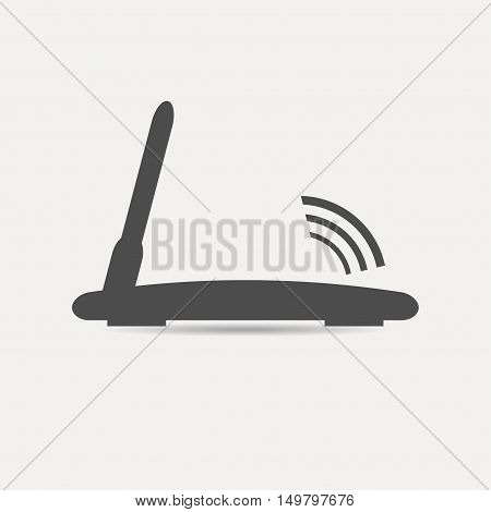 Wifi router icon. Router with antenna. Vector illustration