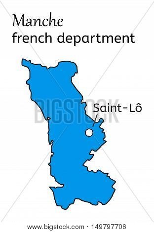 Manche french department map on white in vector