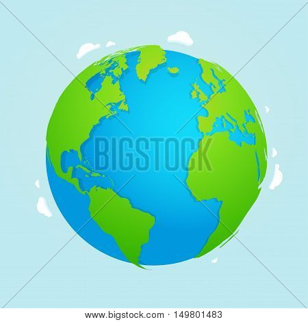 Vector planet Earth icon. Flat planet Earth icon design vector illustration for web banner, web and mobile, infographics.