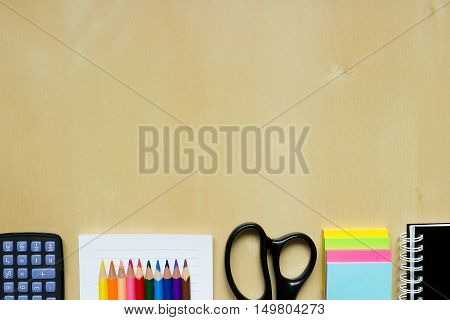 Stationery On The Office Or School Desk