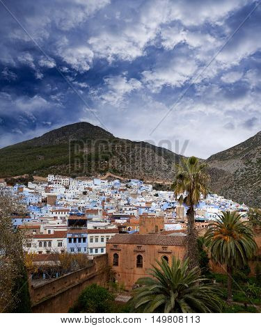 Panorama Of Chefchaouen Medina In Morocco, Africa