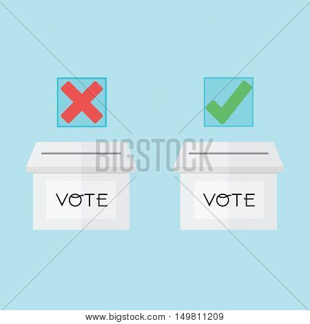 Voting Concept By Ballot Box Have True And Fail