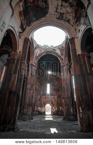 Color image of a church in Ani Turkey. Ani used to be the capital of the Bagratid Armenian kingdom between 961 and 1045.