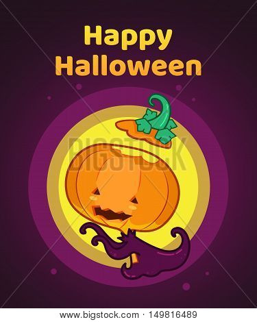 Pumpkin , Halloween character Vector illustration background