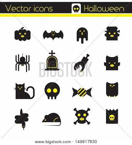The Halloween character set,Silhouette icon, Vector icons