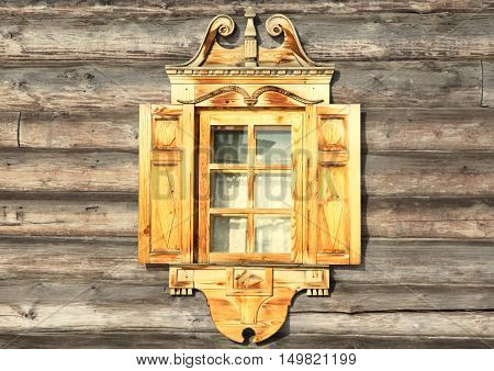 Old, wooden house with a wooden box.