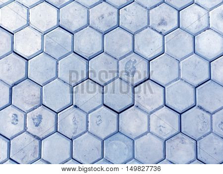 Blue Pedastrian Walkway Close-up.