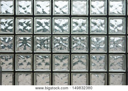 Glass block wall background seamless texture, glass wall