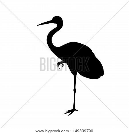 bird crane vector illustration  silhouette black profile