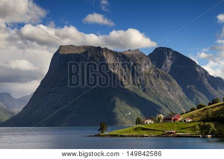 Slogen mountain range at Hjorundfjord Fjordland Norway
