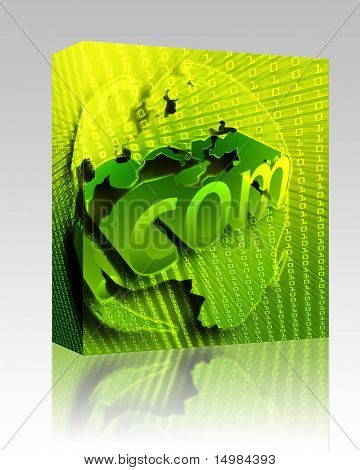 Yazılım paketi kutusu dotCom arka, Avrupa harita internet şekil