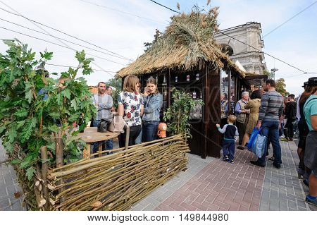 Chisinau, Republic of Moldova - October 1, 2016: Celebration of National Wine Day at the Great National Assembly Square of the Moldovan capital