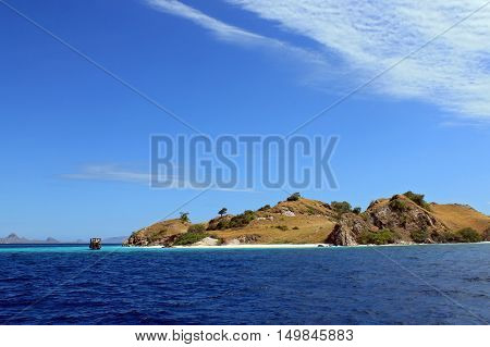 Komodo National Park Viewed from the Water. Nusa Tenggara Indonesia.