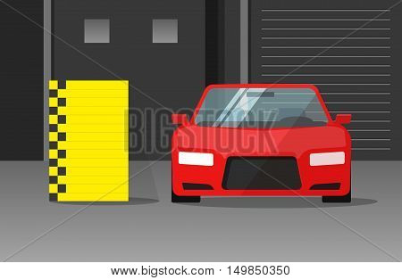 Car crash test vector illustration, auto safety test
