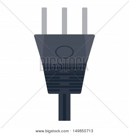 Electric outlet illustration on white background. Energy socket electrical outlet plug appliance interior icon. Wire cable cord connection electrical outlet plug