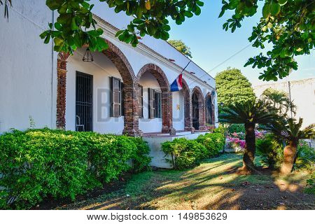 SANTO DOMINGO, DOMINICAN REPUBLIC - JANUARY 29, 2016: Virreinal Alcazar Museum of Ministry of Culture. Spanish Square, Colonia Zone.