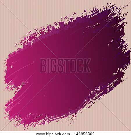 Red pink ink spot on the cardboard grunge cardboard texture background. Ink splash vector design abstract background template. Vector illustration stock vector.
