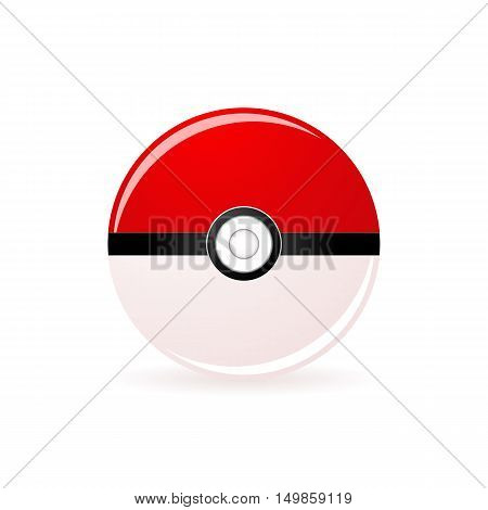 Vector illustration pokeball isolated on white background.