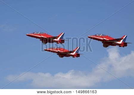 VOLKEL, NETHERLANDS - JUNE 15: Fighter jets during the Royal Netherlands Air Force Day